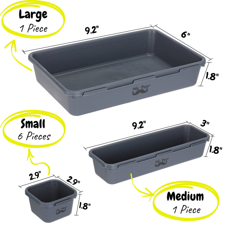 [Australia - AusPower] - Mr. Pen- Interlocking Desk Drawer Organizer, 8 pcs, Drawer Organizer, Kitchen Drawer Organizer, Desk Drawer Organizer, Drawer Organizers, Office Drawer Organizer, Desk Drawer Organizers and Storage 