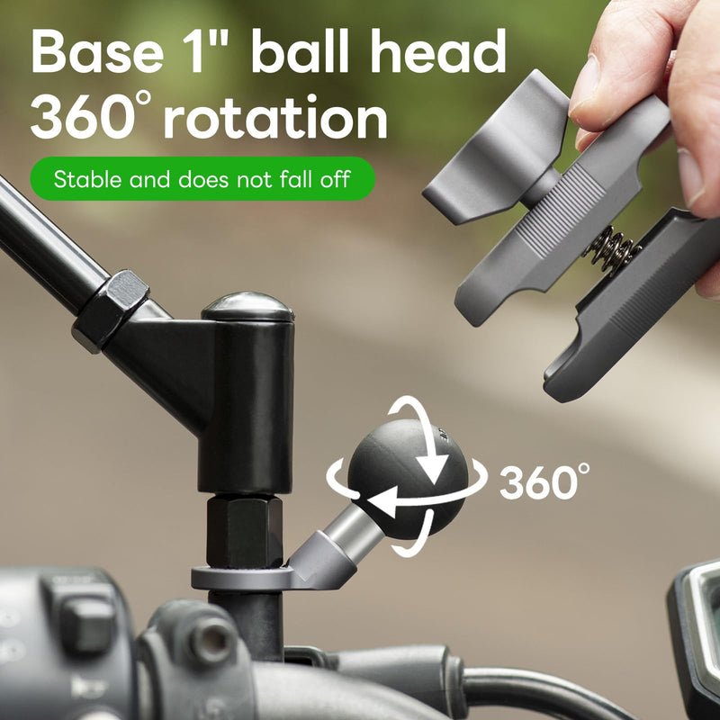 [Australia - AusPower] - FANAUE Angled Bolt Head Adapter Ball Base, Compatible with RAM Mount B Size 1"Ball Double Socket Arm with 10mm Mounting Holes, TPU Ball Head Antislip Shock Absorption Main Body Made of Aluminum Alloy 