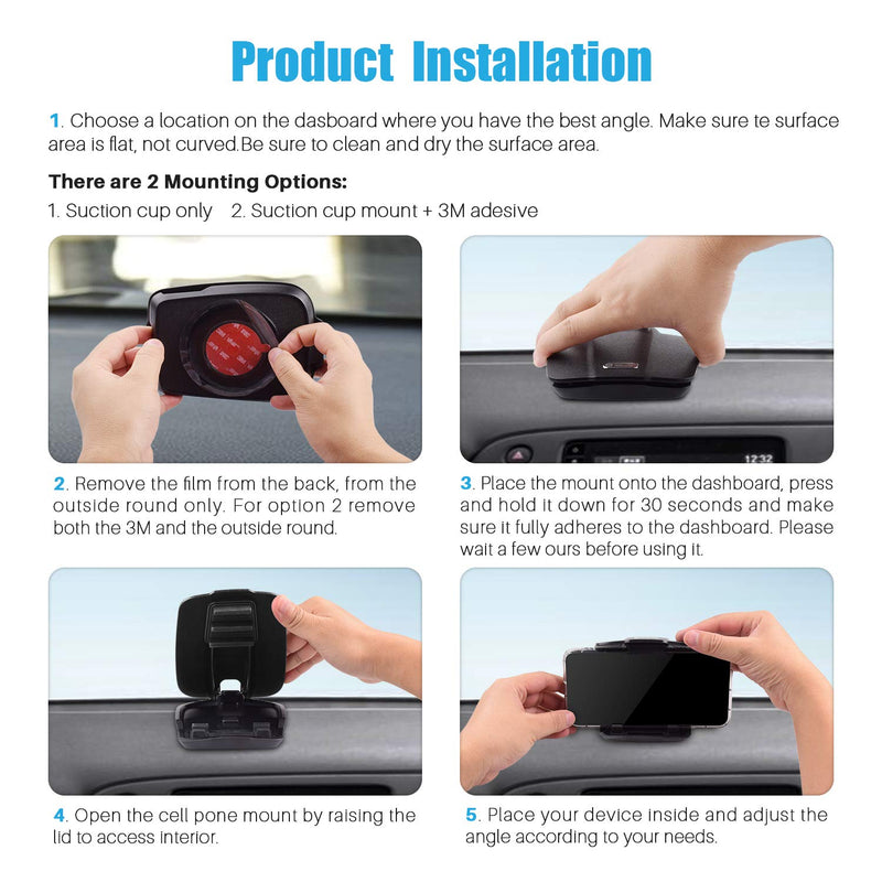 [Australia - AusPower] - Car Phone Mount, WixGear Dashboard Cell Phone Holder, Dash Mount Cell Phone Holder for Smartphone, Mobile Phone Car Mat Pad for Samsung, Galaxy, Nokia Smartphone, Google and Note 