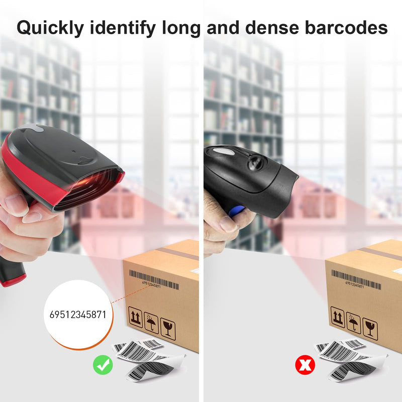 [Australia - AusPower] - Barcode Scanner Wired,JRHC 2D Bar Code Reader Automatic QR 1D Bar Code Scanner Support Windows Mac and Linux with USB Cable for Pos Mobile Payment, Convenience Supermarket, Store, Warehouse, Library 