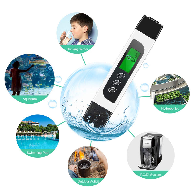 [Australia - AusPower] - ORIA Water Quality Tester, TDS Meter Digital Water Tester, Drinking Water Test, EC Meter, Temperature Meter, Water Testing Kits for Drinking Water 