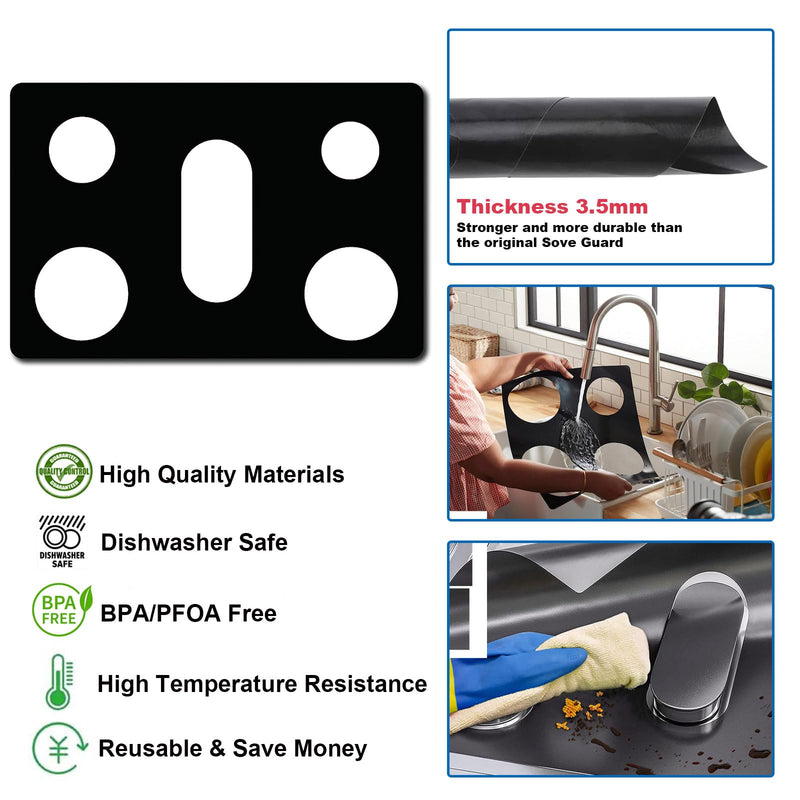 [Australia - AusPower] - Gas Stove Top Burner Covers Protectors for Samsung Gas Range Stove Mat, Non-Stick Oven Liners Mat Gas Reusable Washable Keep Stove Clean Stove Guard - 2 Pack 
