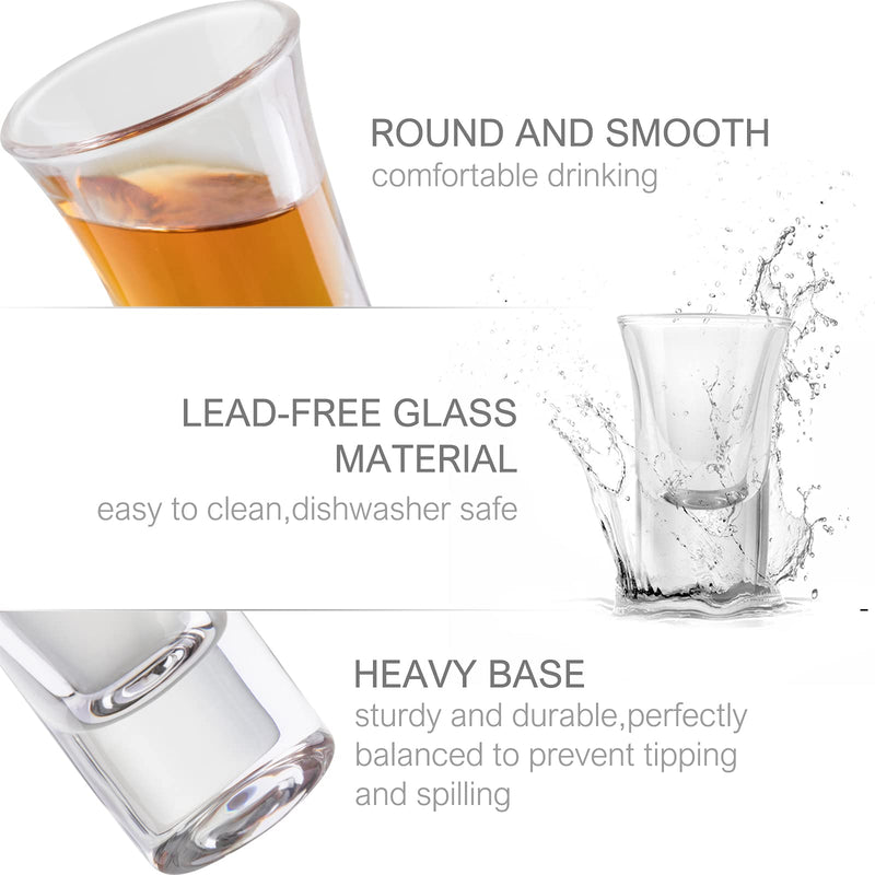 [Australia - AusPower] - Asipmor Shot Glass Set with Heavy Base,1 oz Tequila Shot Glasses Set of 6 , Clear Shot Glass(6 PACK) 6 pack 