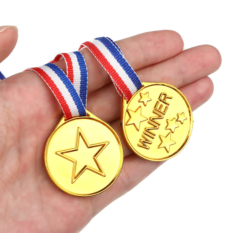 [Australia - AusPower] - Gejoy 30 Pieces Gold Plastic Winner Award Medals, Winner Award Medals, Olympic Style Metal Winner Awards for Sports, Competition, Talent Show, Spelling Bee, Gymnastic Birthday Party Favors 