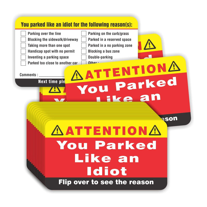 [Australia - AusPower] - PARTH iMPEX You Parked Like an Idiot Business Cards (Pack of 100) Bad Parking Cards 3.5"x2" Multi Reasons Violation 