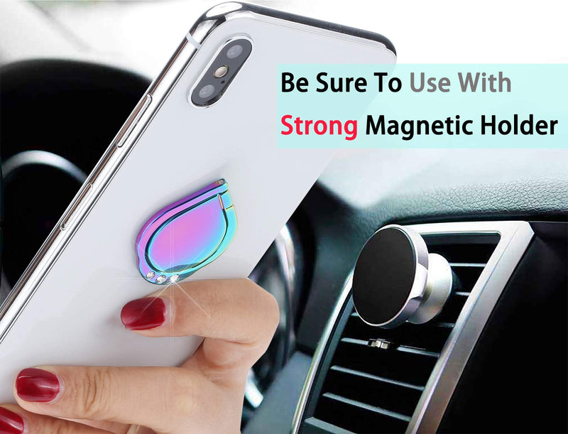 [Australia - AusPower] - lenoup Rainbow Sparkle Cell Phone Ring Stand Holder,Glitter Bling Bling Rainbow Ring Grip Kickstand,360 Rotation Finger Ring for Almost All Phones,Pad 