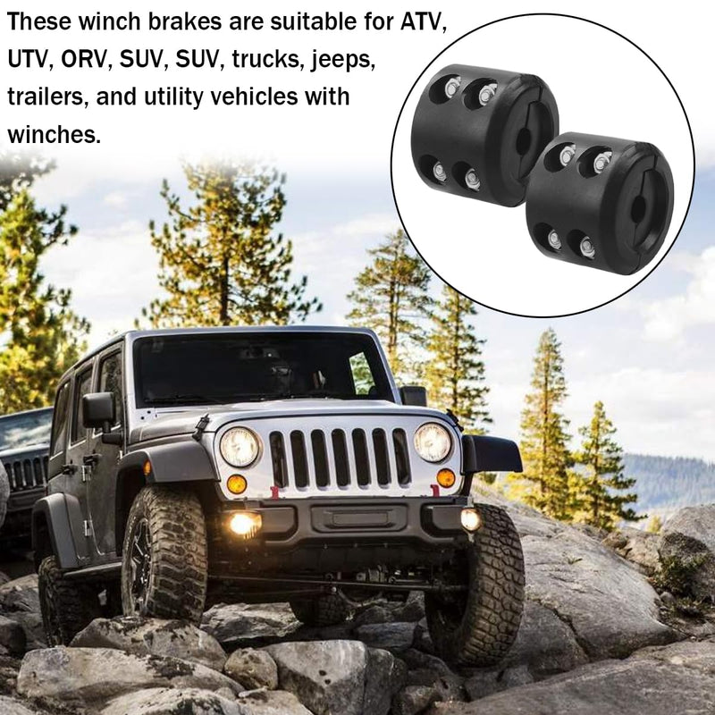 [Australia - AusPower] - Bittwee Car Rubber Winch Stopper for ATV UTV Truck, Cable Saver Hook Stopper Line for Synthetic Rope, Bump Shock Saver Dampener with Stainless Steel Screw and Nut, Quick Installation Tool (Black) Black 