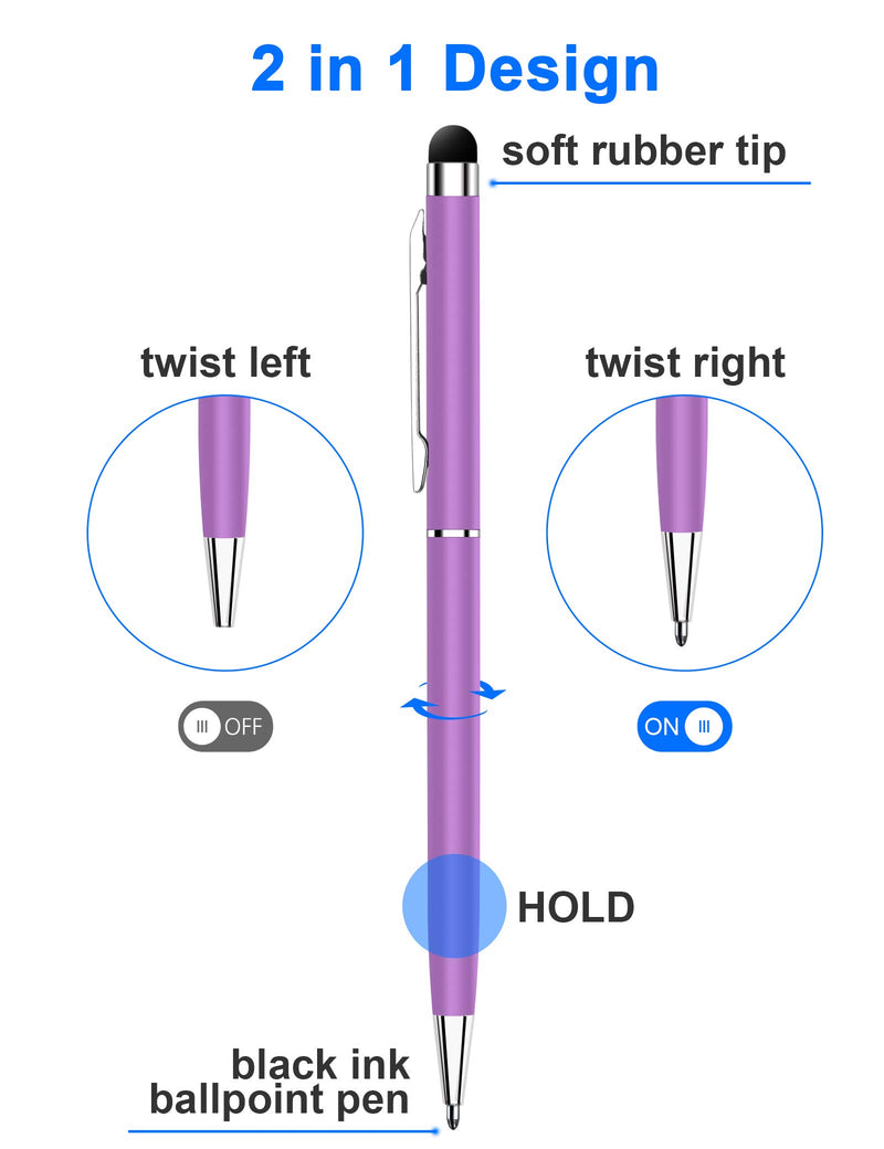 [Australia - AusPower] - 24 Pack Stylus Pens for Touch Screens innhom Stylus Pen for ipad iPhone Tablets Samsung and Black Ink Ballpoint Pens-2 in 1 Stylists Pens 24 pack 
