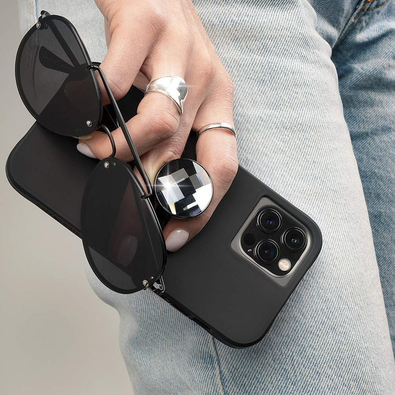 [Australia - AusPower] - Case-Mate - MINIS - Phone Grip - Holder - Stand - Removable - Allows MagSafe Accessory Usage - Universally Compatible - Suction Cup - Black Crystal 