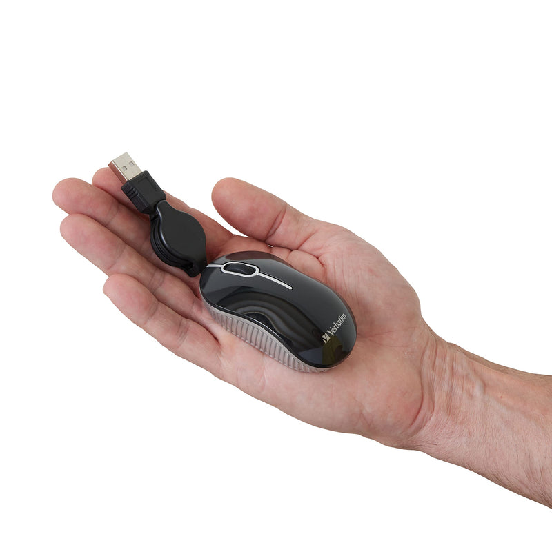 [Australia - AusPower] - Verbatim USB Corded Mini Travel Optical Wired Mouse for Mac and PC - Commuter Series Blue 