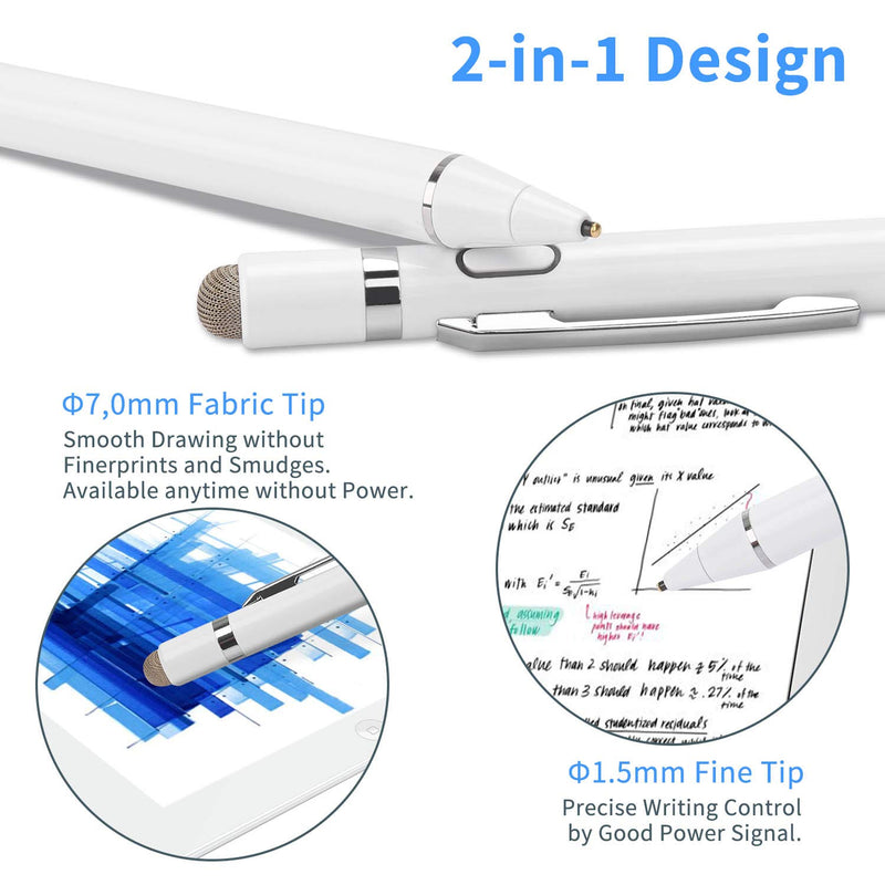 [Australia - AusPower] - Stylus for Smsung Galaxy S20, S20+ Pencil, EVACH Rechargeable Digital Pencil with 1.5mm Ultra Fine Tip Stylus Pen for Smsung Galaxy S20, S20+, White 