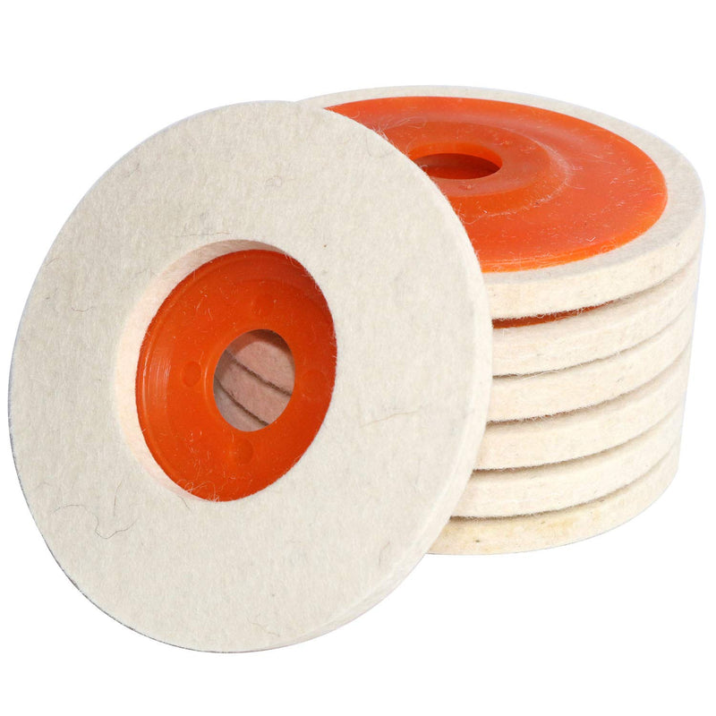 [Australia - AusPower] - 7PCS 4.5" x 7/8" Inch Wool Felt Disc Polishing Buffing Wheel Pad 