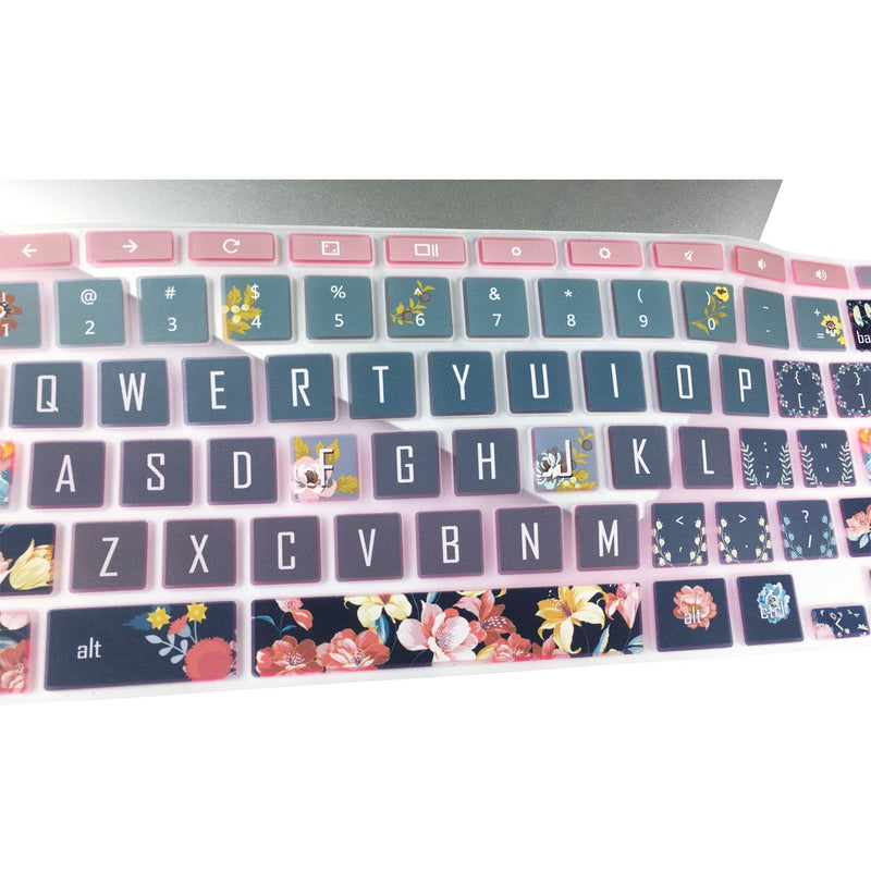 [Australia - AusPower] - SANFORIN Silicon Keyboard Cover Skin for HP Chromebook 11 x360 11.6", Chromebook 11 G2/G3/G4/G5/G6 EE/G7 EE 11.6’’, HP Chromebook 14-ca 14-ak 14-X Series,HP Chromebook 14 G2 G3 G4,Red Flower Red Flower 