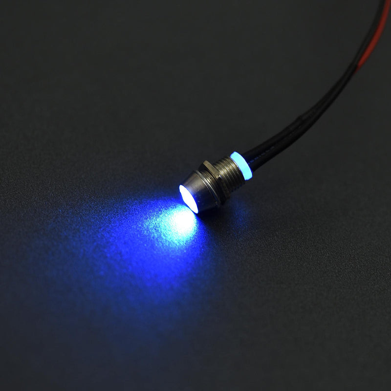 [Australia - AusPower] - uxcell LED Indicator Light AC/DC 110V 8mm Panel Mount Blue LED Signal Lamp Metal Shell 5Pcs 