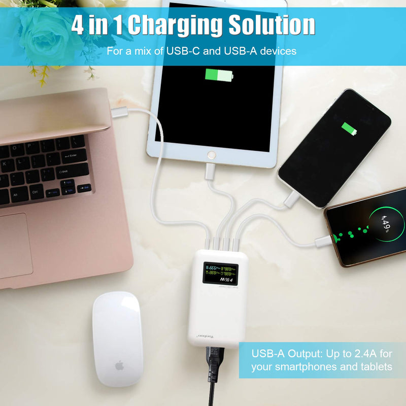 [Australia - AusPower] - Vanbon USB C Charger, 95W 4-Port Desktop USB Charger Charging Station with one 65W Power Delivery (PD) Port for MacBook Pro 13", MacBook Air, Ipad Pro 2018, iPhone 11/Pro/Max and More 