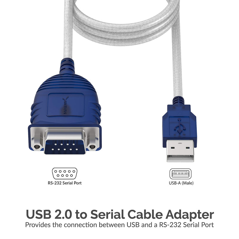 [Australia - AusPower] - Sabrent USB 2.0 to Serial (9-Pin) DB-9 RS-232 Converter Cable, Prolific Chipset + 22AWG 10 Feet USB 3.0 Extension Cable 