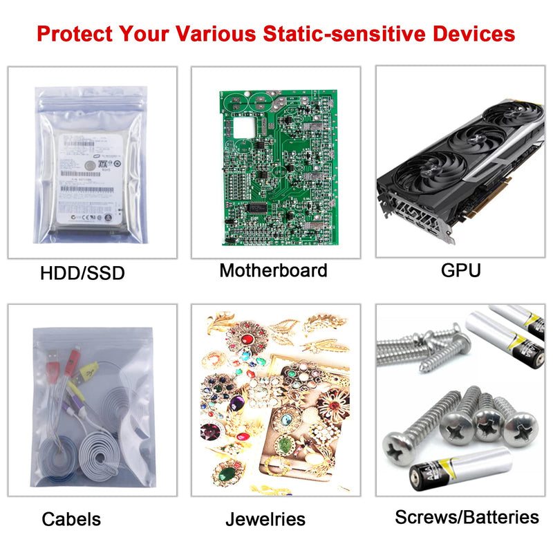 [Australia - AusPower] - Extra Large Anti Static Bags 10Pcs15.75x17.72in Resealable Antistatic Shielding ESD Bags with 10Pcs Stickers 10pcs-15.75x17.72in 