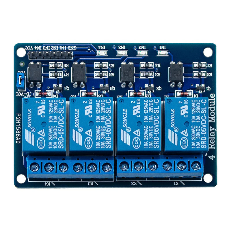 [Australia - AusPower] - Hosyond 4Pack 4 Channel DC 5V Relay Module with Optocoupler Relay Board for Arduino Raspberry Pi MEGA2560 