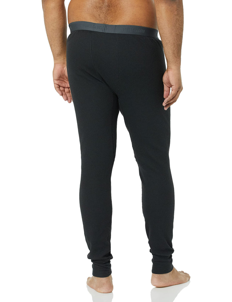 [Australia - AusPower] - Fruit of the Loom Men's Recycled Premium Waffle Thermal Underwear Long Johns Bottom (1, 2, 3, and 4 Packs) Medium Black 