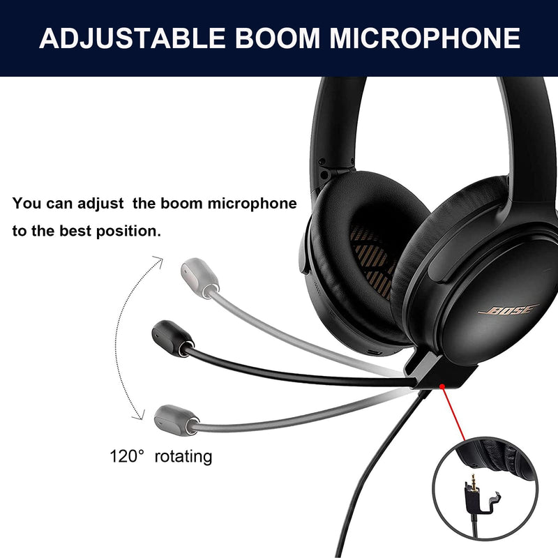 [Australia - AusPower] - Replacement for Bose QC35ii QC35 Cable,Boom Microphone Gaming Cable with Mute Switch Compatible with Bose QuietComfort 35 II QuietComfort 35 Headphones for PC,Laptop, PS4 PS5 Xbox One Controller 
