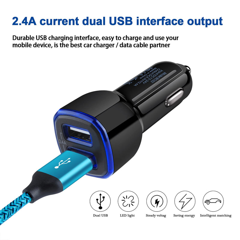 [Australia - AusPower] - Android Dual 2.4A Power Drive Car Charger Adapter for Moto One 5G UW Ace/Edge 5G UW, Mini Flush Fit Cigarette Lighter USB Car Plug for Samsung Galaxy S22+ Ultra S21 S20 A32 A52 A42 A51 A21 A11 A12 S10 