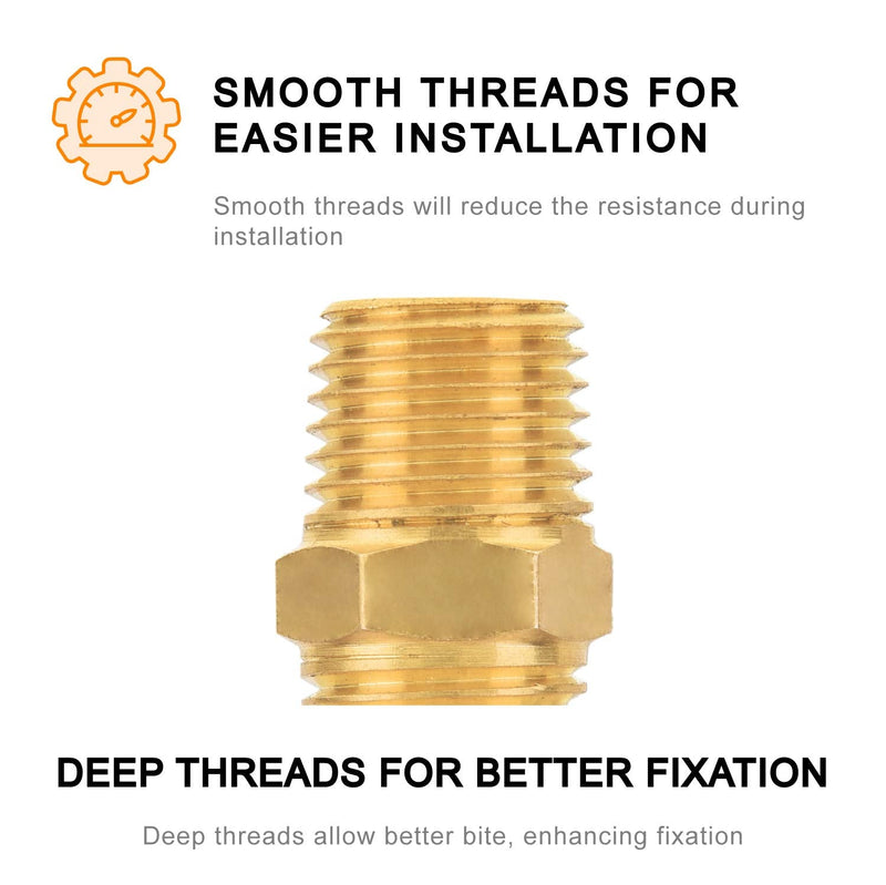 [Australia - AusPower] - 12-Pack Pipe Fitting and Air Hose Fitings, SUNGATOR 1/4 Brass Fittings, Hex Nipple, Coupling, 1/4" NPT x 1/4" NPT Female Pipe,1/4" NPT x 1/4" NPT Male Pipe 