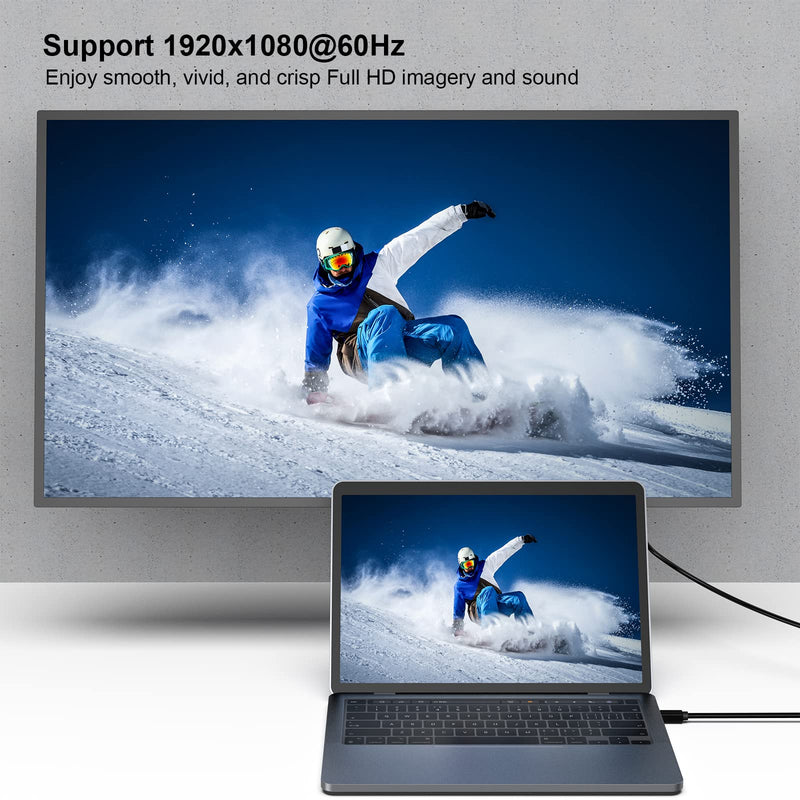 [Australia - AusPower] - BENFEI Mini DisplayPort to HDMI Cable, Mini DP to HDMI 15 Feet Cable (Thunderbolt Compatible) with MacBook Air/Pro, Surface Pro/Dock, Monitor, Projector Black 1 