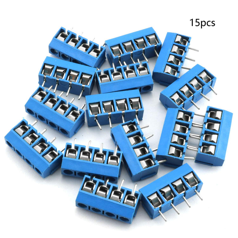 [Australia - AusPower] - DGZZI 50pcs Blue 5mm Pitch PCB Mount Screw Terminal Block Connector for Arduino (20pcs 2 Pin + 15pcs 3 Pin + 15pcs 4 Pin) 