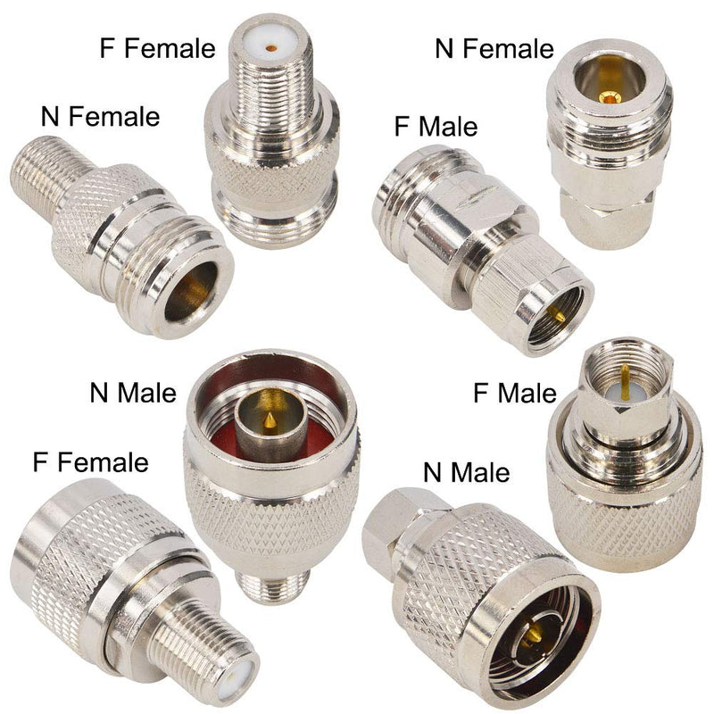 [Australia - AusPower] - Kaunosta N to F Coax Adapter Kit N Male to F Female F Male N Female to F Male Female RF Coax Connector Pack of 4 