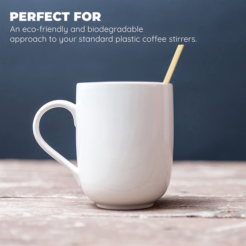 [Australia - AusPower] - Fill 'n Brew Bamboo Coffee Stirrers: Eco-Friendly, Biodegradable & Disposable Bamboo Beverage Stirrers (150 count, 5.5") (1) 