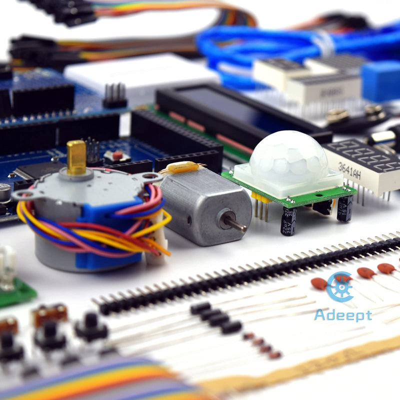 [Australia - AusPower] - Adeept Ultimate Starter Kit Compatible with Arduino IDE Mega 2560 LCD 1602, Stepper Motor, ADXL345, Learning Kit with PDF Guidebook 