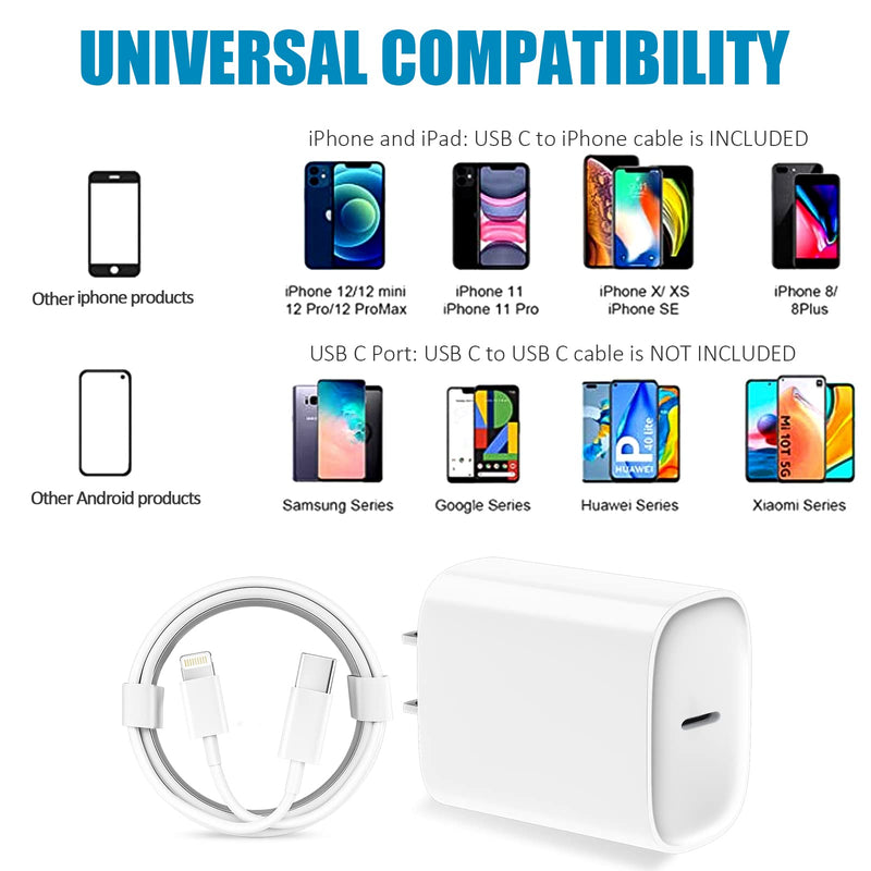 [Australia - AusPower] - iPhone 13 12 11 Fast Charger [MFi Certified],10FT Long Fast Charging Lightning Cable with 20W USB C Charger Block for iPhone13/13Pro Max/12/12 Pro Max/11/11Pro/XS/Max/XR/X/8Plus,iPad,2 Pack White 
