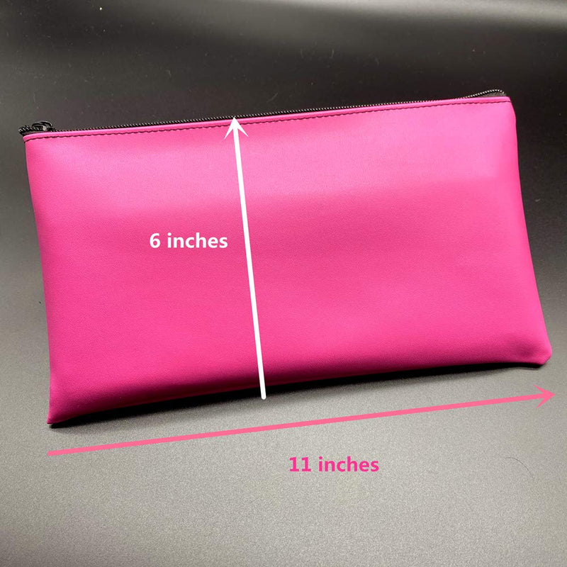 [Australia - AusPower] - FITULABO Security Bank Deposit Money Bag with Zipper (4 Pack), 4 Colors Durable Leatherette Cash Coin Check Wallet Pouch for Business, School, Home and Personal Use (11 x 6 inch) 