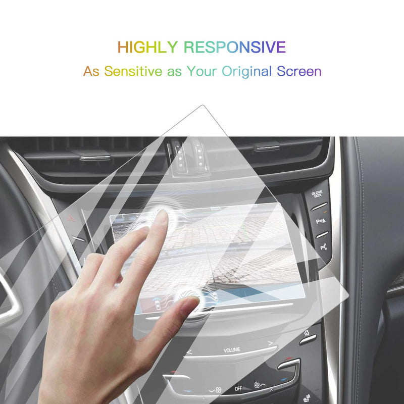 [Australia - AusPower] - Screen Protector Foils for 2015-2019 Cadillac CTS CUE infotainment interface 8In Navigation Display Tempered Glass 9H Hardness Anti Glare & Scratch HD Clear LCD GPS Touch Screen Protective Film 