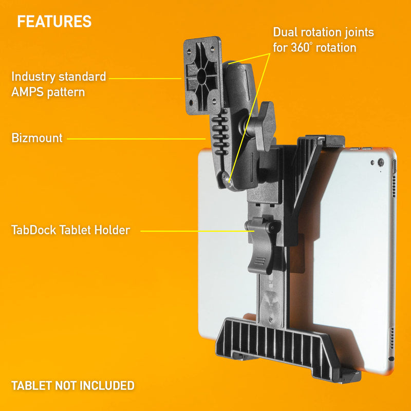 [Australia - AusPower] - iBOLT TabDock Bizmount AMPs - Heavy Duty Drill Base Mount for All 7" - 10" Tablets ( iPad , Samsung Tab ) for Cars, Desks, Countertops: Great for Commercial Vehicles, Trucks, Schools, and Businesses 