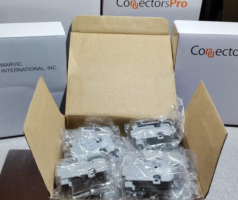 [Australia - AusPower] - 15-Pack Connectors Pro DB9 / HD15 Grey Plastic Hoods Short Screws for D-Sub 9P or HD 15P Connector 