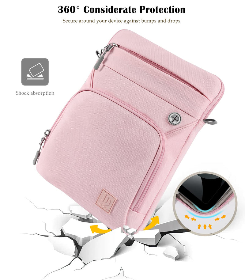 [Australia - AusPower] - Dadanism 9-11 Inch Tablet Sleeve Shoulder Bag for iPad Air 5/4 10.9 2022/2020, iPad 10.2 2021-2019, iPad 10th Gen 10.9 2022, iPad Pro 11 2021, Galaxy Tab A8 10.5, Tab S8 11", Tab S6 Lite 10.4, Pink 