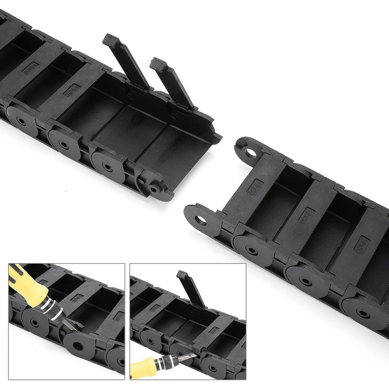 [Australia - AusPower] - uxcell R38 18mm x 50mm Black Plastic Semi Closed Cable Wire Carrier Drag Chain 1M Length 