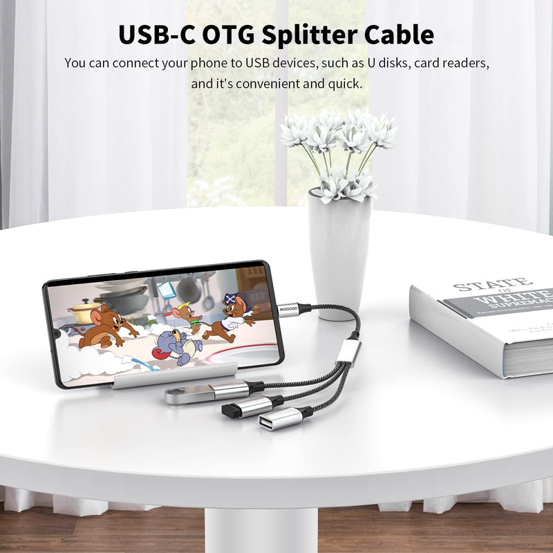 [Australia - AusPower] - USB C Male to Three USB Female Cable,USB c Splitter to USB USB c Splitter Audio and Charging Type C to 3 Type A 2.0 Port Splitter Multi Hub for MacBook,iPad Pro Air,Microsoft Surface Go,PC,Laptop 1pack Black 