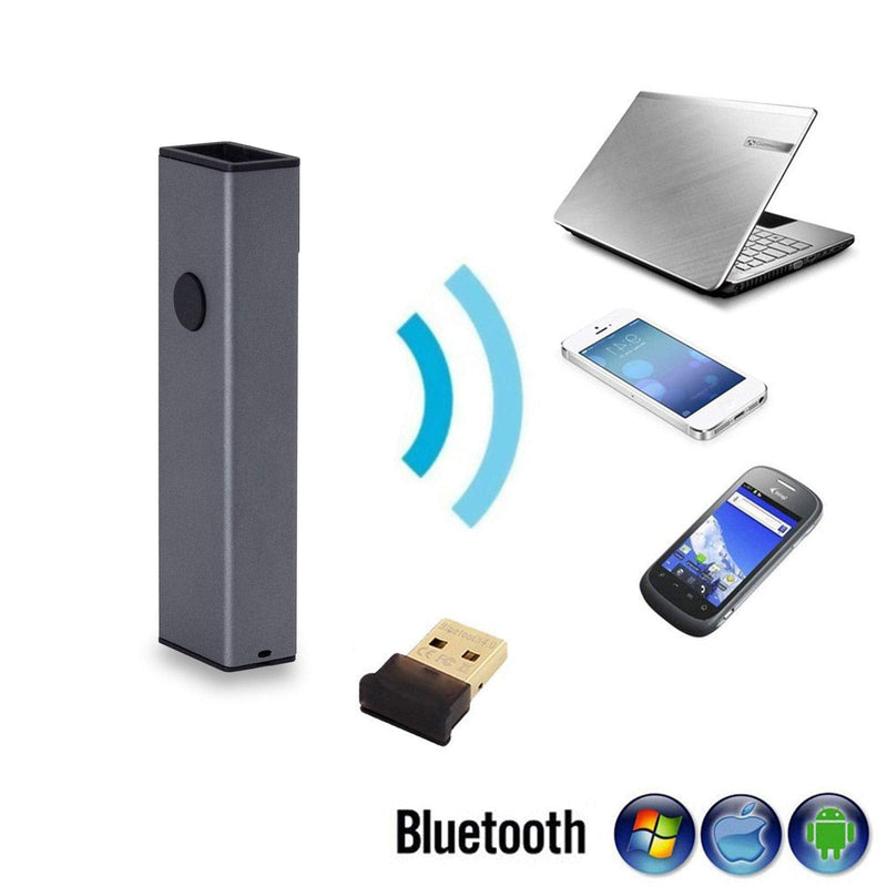 [Australia - AusPower] - 2D QR Wireless Bluetooth Alloy Metal Barcode Scanner,Symcode Portable Handheld Barcode Reader Scanner 3-in-1 Aluminum Alloy Metal Outer Box Barcode Scanner 