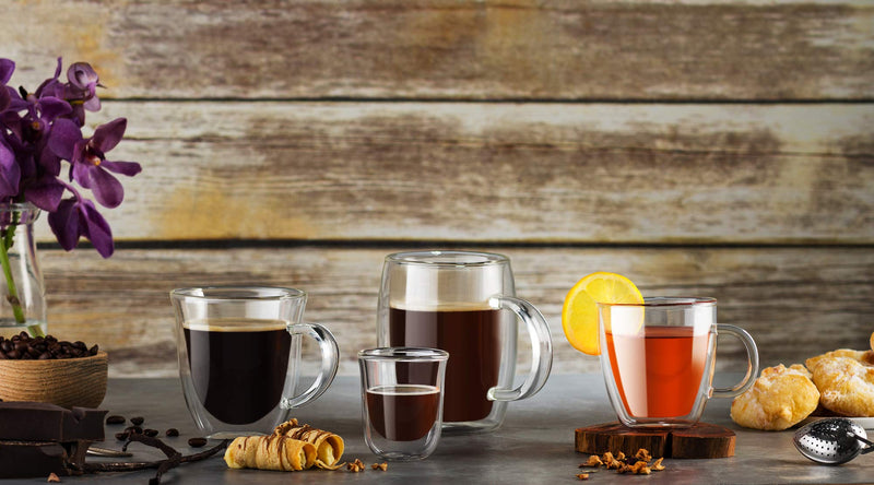 [Australia - AusPower] - JoyJolt Javaah Double Walled Espresso Glasses Espresso Cups (Set of 4)- 2-Ounces 