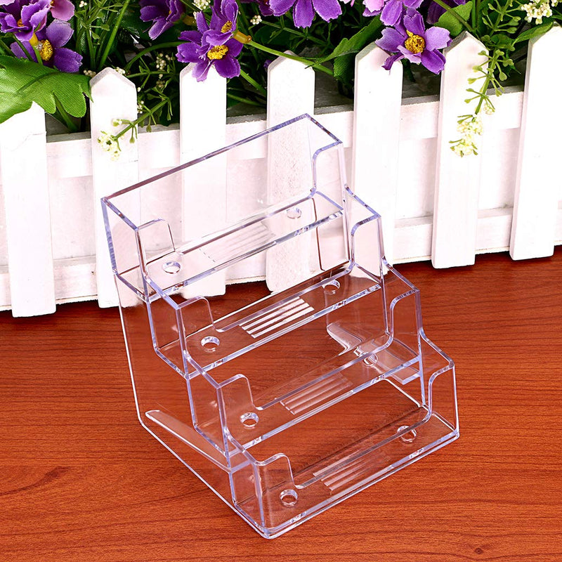 [Australia - AusPower] - Hipiwe 2 Packs 4-Tier Acrylic Business Card Holder Stand Clear Desktop Index Card Filing Card Holder Diaplay Transparent 