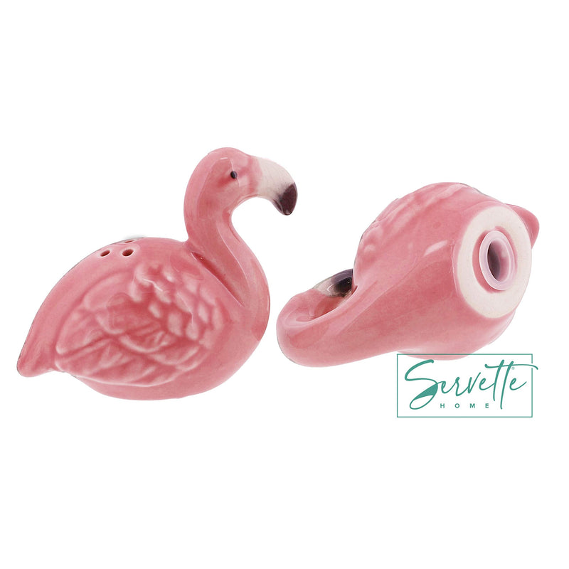[Australia - AusPower] - Ceramic Bird Salt and Pepper Shaker Collectors Kitchen Décor - Flamingo Pink 