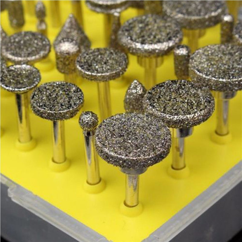 [Australia - AusPower] - YEEZUGO 50pcs Diamond Coated Grinding Head Grinding Burrs Set for Dremel Rotary Tool … 