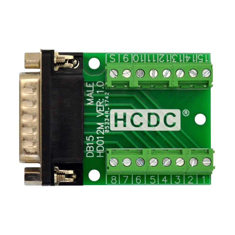 [Australia - AusPower] - Slim Right Angle D-SUB Header Breakout Board Terminal Block DSUB Connector Module (DB15 Male) DB15 Male 