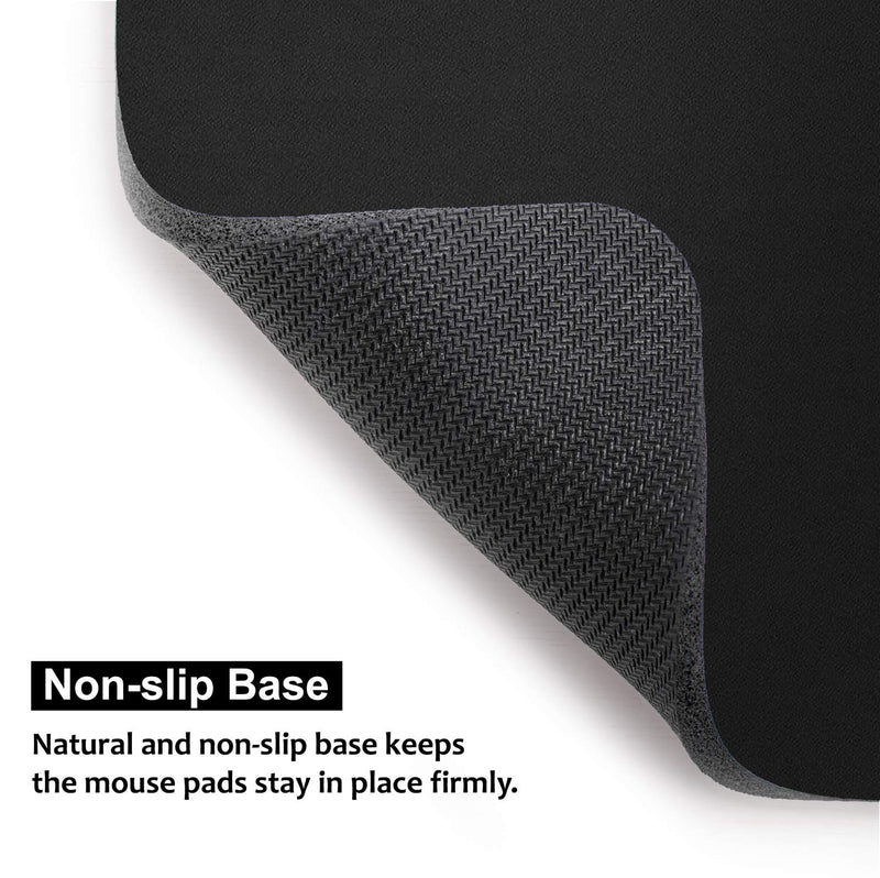[Australia - AusPower] - Small Mouse Pad 6 x 8 Inch, Audimi Mini Mouse Pad Thick for Laptop Wireless Mouse Home Office Travel, Portable & Washable (Black) Black 