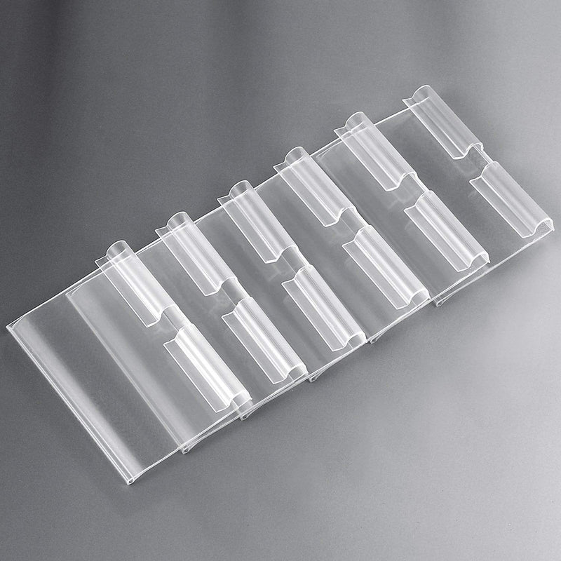 [Australia - AusPower] - Qincling Pack of 60 Clear Plastic Label Holder, Double Hook Wire Shelf Retail Price Tag Label Holder Merchandise Sign Display Holder (4 * 8cm/1.57 * 3.15in) 
