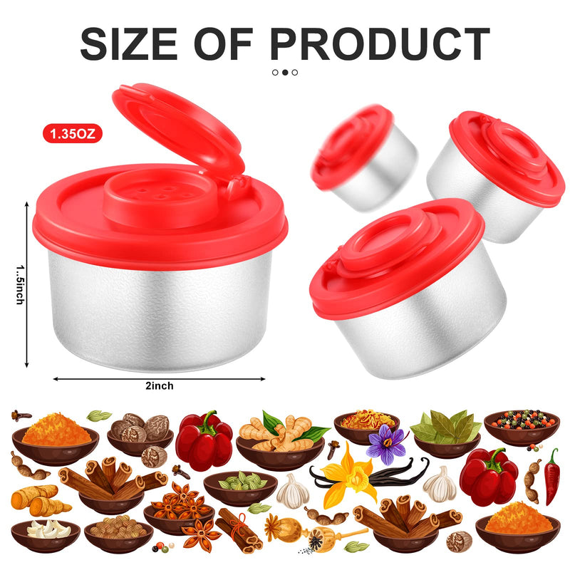 [Australia - AusPower] - Set of 12 Salt and Pepper Shakers with Red Covers Airtight Mini Salt Shaker Plastic Travel Spice Kit Reusable Pocket Salt Holder Clear Mini Seasoning Containers for Kitchen Camping Lunch Boxes Travel 