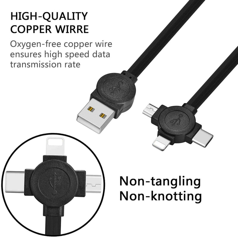 [Australia - AusPower] - Micro USB Charging Cable, ASICEN 2Pack 3-in-1 Multi Retractable Lightning to USB Cable Type C Sync Fast Charging Cord for iPhone, iPad Mini/Pro/Air, iPod,Samsung,Moto,BlackBerry,Nokia,LG,Google,HTC 