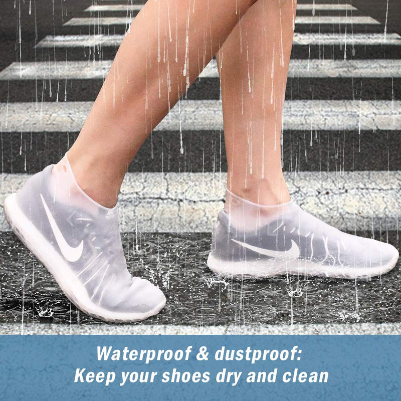 [Australia - AusPower] - LEGELITE Reusable Silicone Waterproof Shoe Covers, No-Slip Silicone Rubber Shoe Protectors for Kids,Men and Women Large (Pack of 1) Clear 